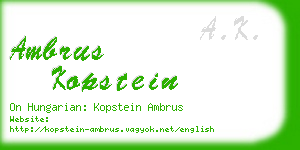 ambrus kopstein business card